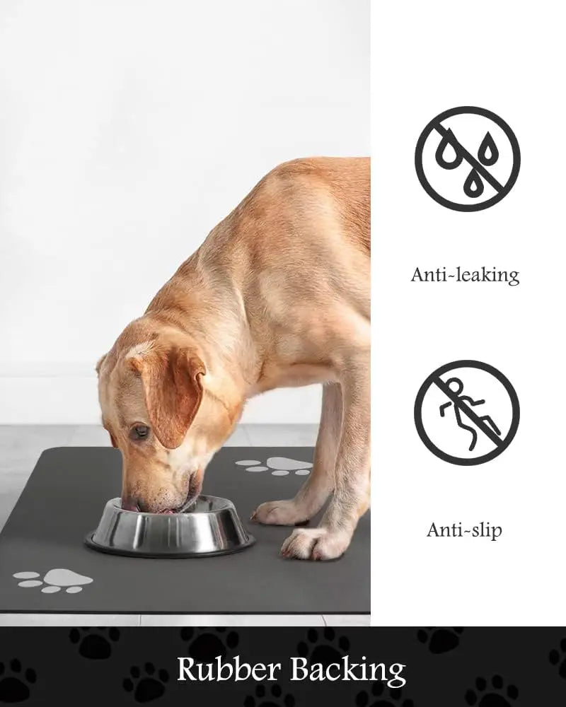 Pet Feeding Mat Absorbent Dog Cat Mat for Food and Water Easy to Clean Pet Placemats Quick Dry Dog Mat for Messy Drinkers