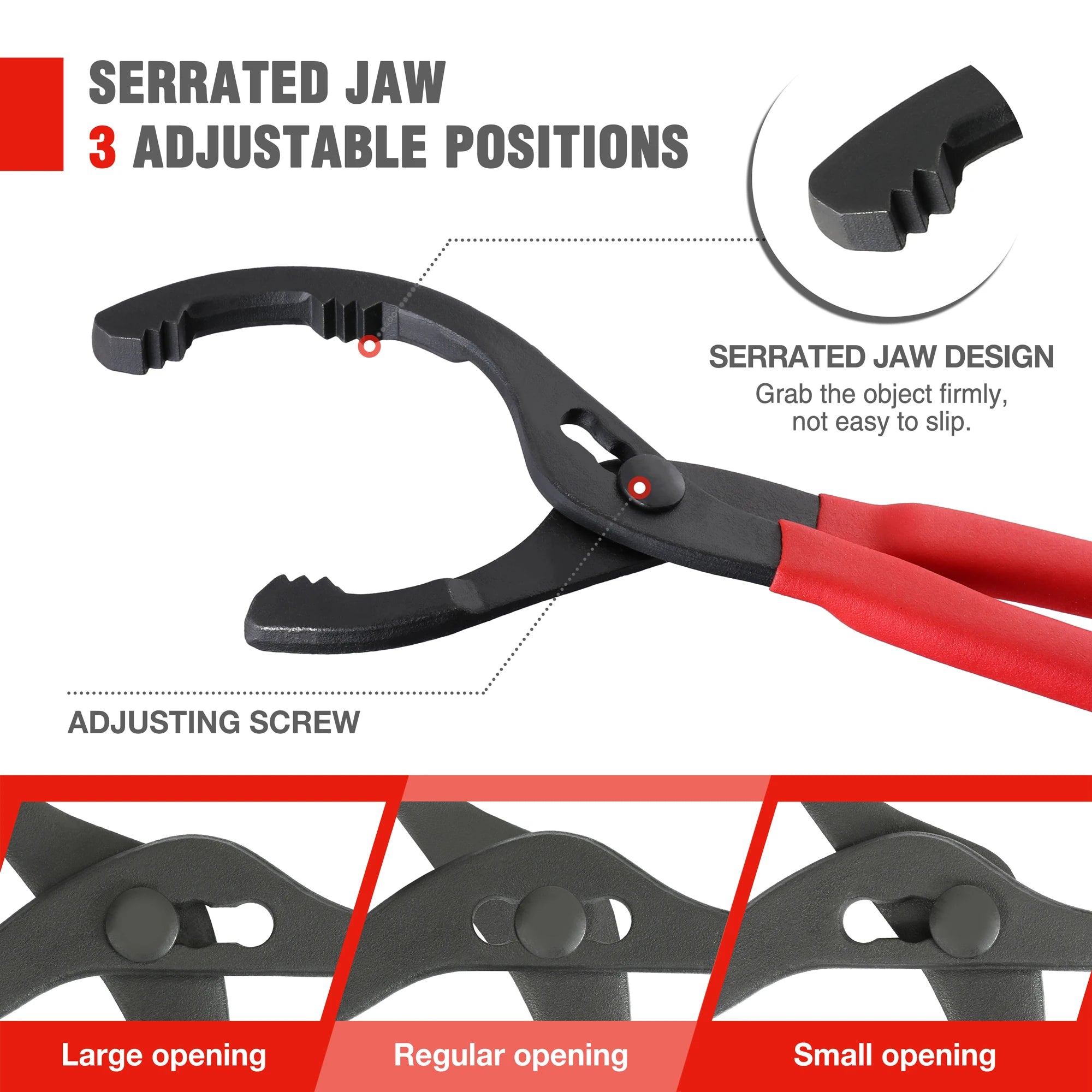 WORKPRO 12" Oil Filter Pliers Clamp Type Wrench Adjustable Hand Tools Oil Filter Remove Disassembly Tool for Truck Car Repair