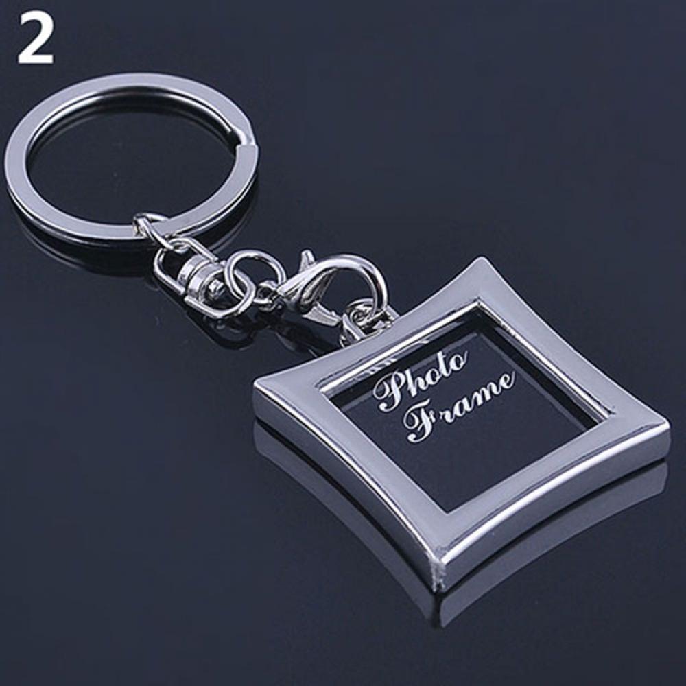 Creative Key Chain Mini Heart Square Round Oval Insert Photo Frame Rotary Keychain Keyring Women Gifts