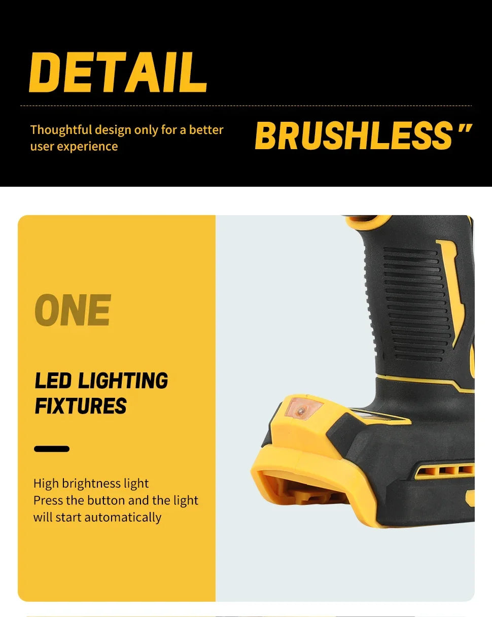 DEWALT DCD805 20V Power Tools Brushless Impact Drill Cordless Electric Screwdriver Multi-Function Hand Drill