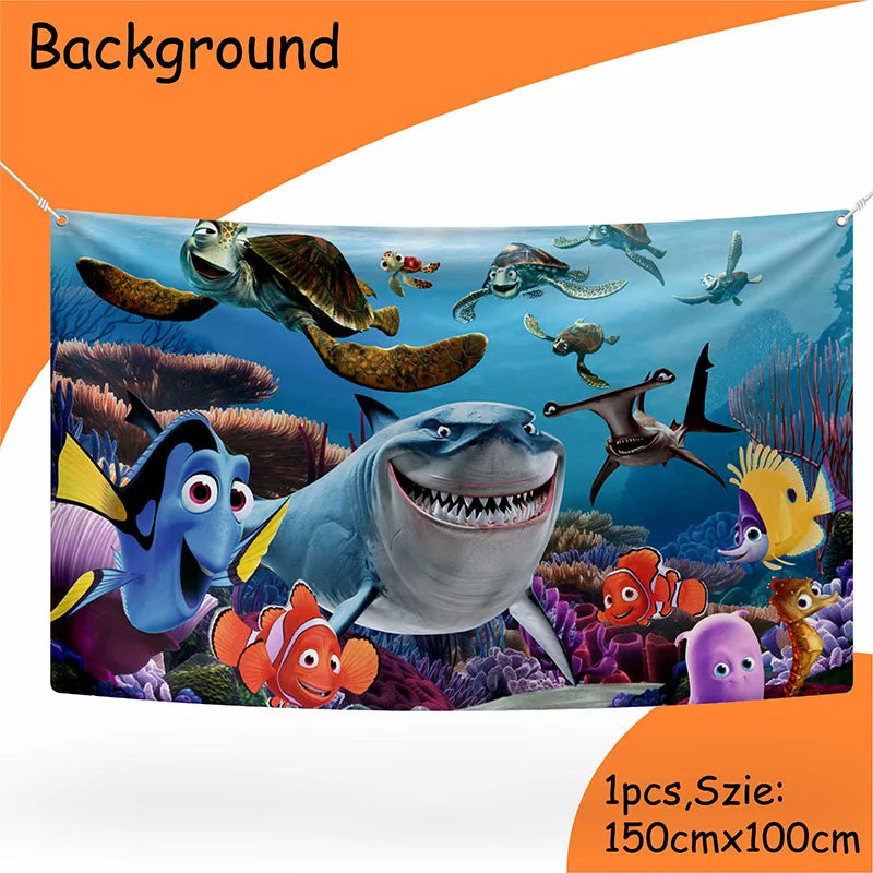 Finding Nemo Birthday Decoration Angle Disposable Tableware Cup Plate Tablecloth Baby Shower Kids GirlsBoy Party Supplies