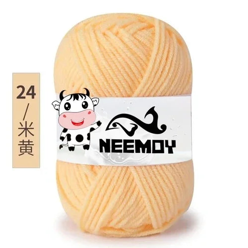 25g Neemoy New 4-strand Combed Milk Cotton Wool Ball Doll Blanket Hook Shoes Crochet Material Bag Wool Manual Weaving