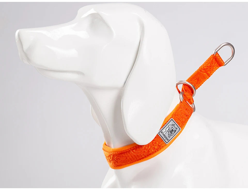 Winhyepet Pet Dog Collar P-chain No Pull Walking Traveling Light 3M Reflection Liner for Great & Small Puppy Bulldog  YC1851