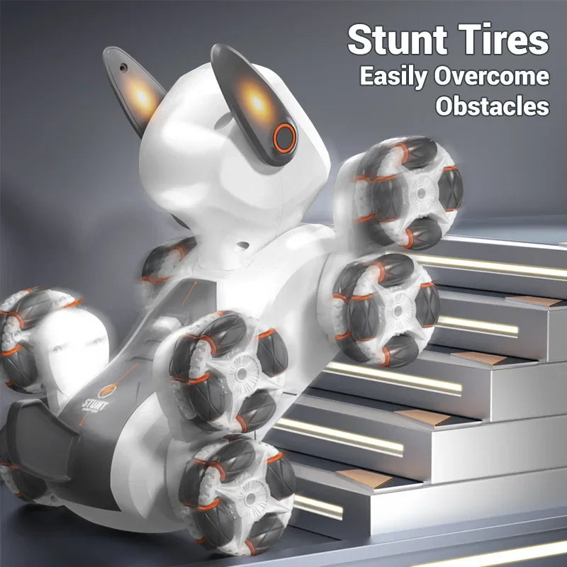 Jjrc Q193 Rc Stunt Car 8-Wheel Mechanical Robot Dog Lights for Kids Remote Gesture Sensing Dual Control Electronic Pet Toy Car