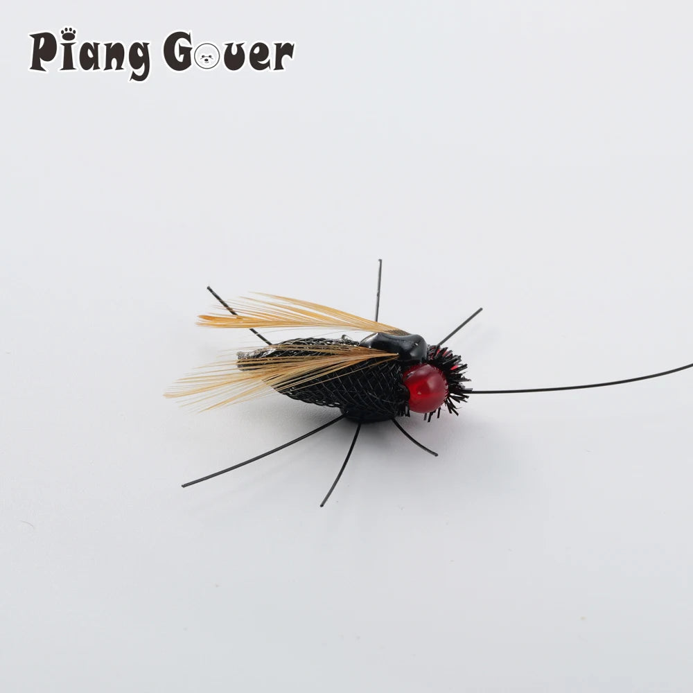 Simulated Fly Cat Toy Replaces Head Cat Teasing Stick Teasing Interactive Wand Little Bug Pet Toy