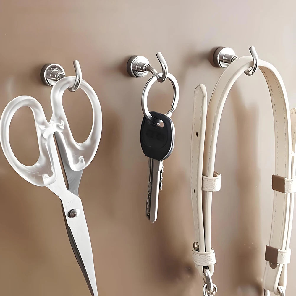 10Pcs Strong Magnetic Hooks Punch free Practical Load Bearing Hook Thick Wall Storage For Indoor Outdoor Home Kitchen 2/12/34kg