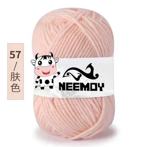 25g Neemoy New 4-strand Combed Milk Cotton Wool Ball Doll Blanket Hook Shoes Crochet Material Bag Wool Manual Weaving