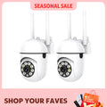 2PC Ease Life APP Wireless 1080P HD Indoor/Outdoor WiFi Security Camera, Color Night Vision, 2-Way Audio, 360° Pan/Tilt/Zoom, Mo