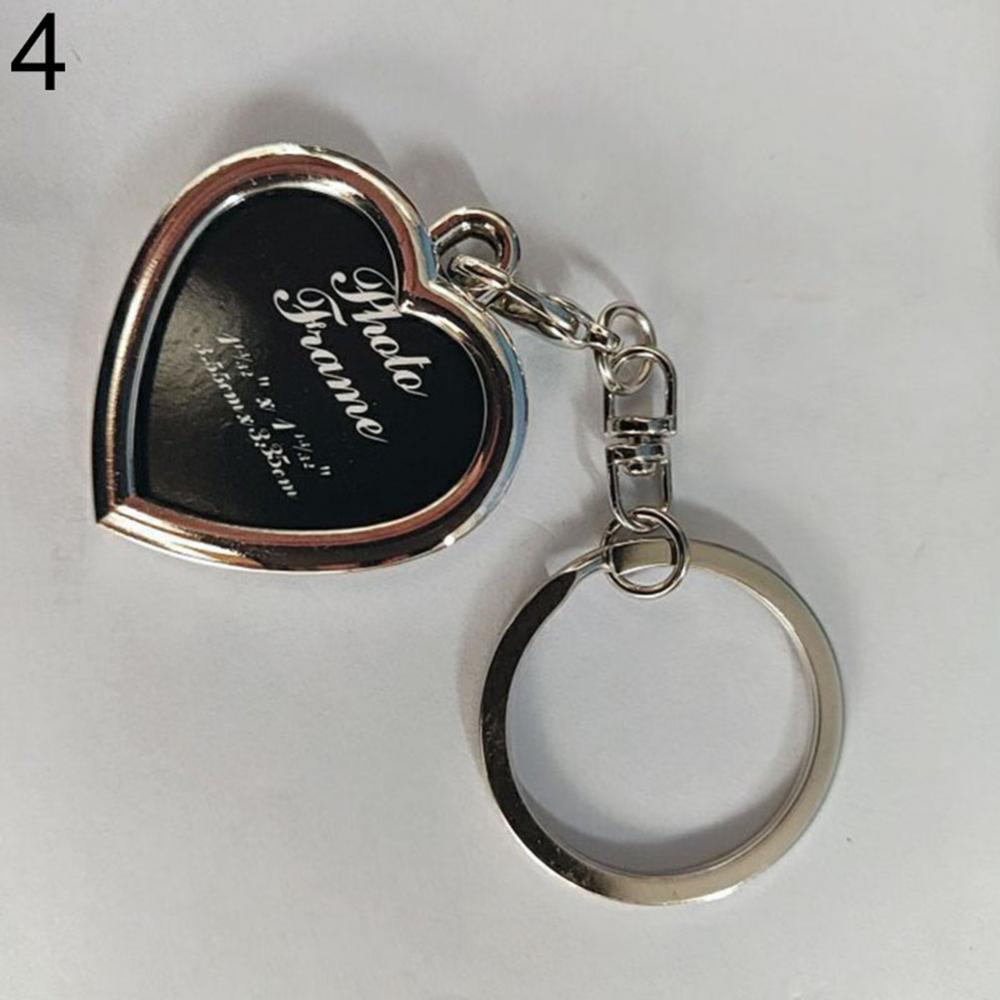 Creative Key Chain Mini Heart Square Round Oval Insert Photo Frame Rotary Keychain Keyring Women Gifts