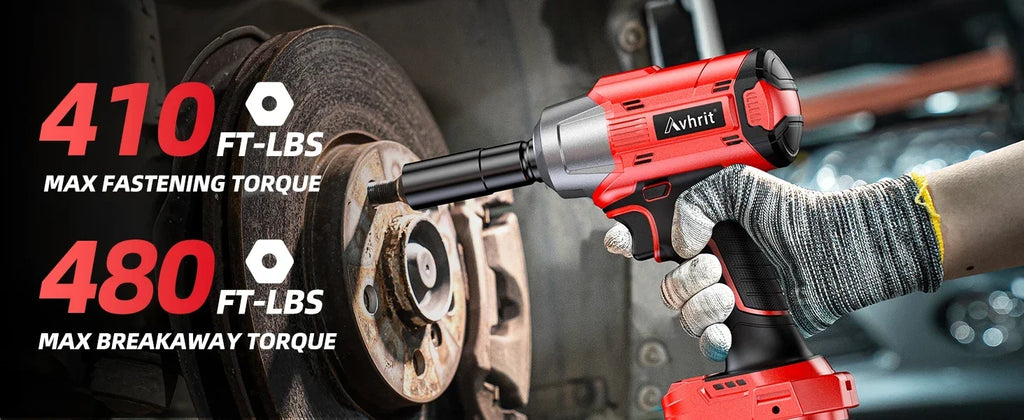 1/2 Inch Cordless Impact Wrench 480Ft-lbs/650N.m Brushless|3300RPM Electric Impact Gun with 2x4000mAh Batteries&4 Sockets