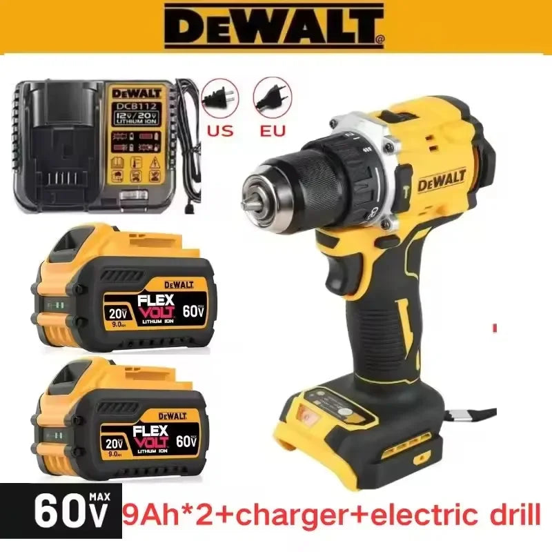 Original DEWALT Battery 20V/60V 6-9.0Ah Rechargeable Li-Ion Battery ,Dewalt Tool Battery, Charger Dewalt Battery+electric Drill