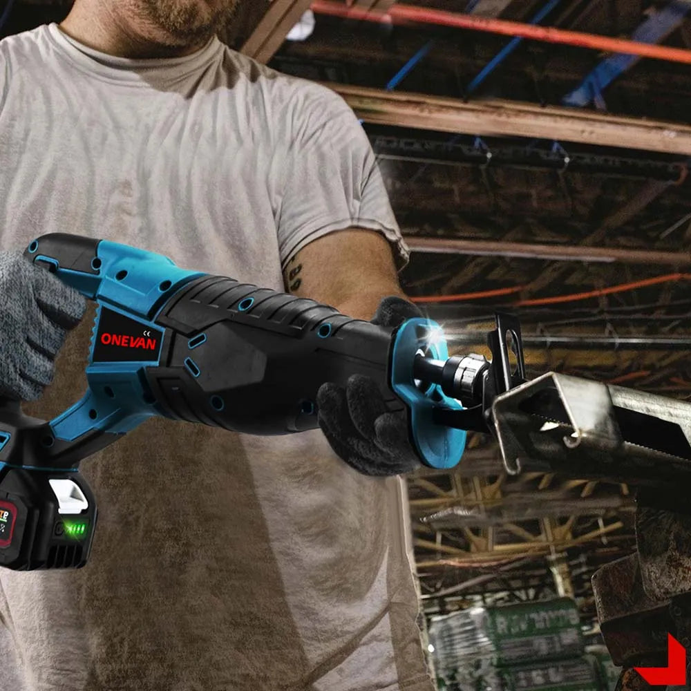 ONEVAN 3000W Brushless Cordless Reciprocating Saw Electric Chainsaw Cut Saw Wood Metal Pipe Cutting Tools For Makita Battery Pin