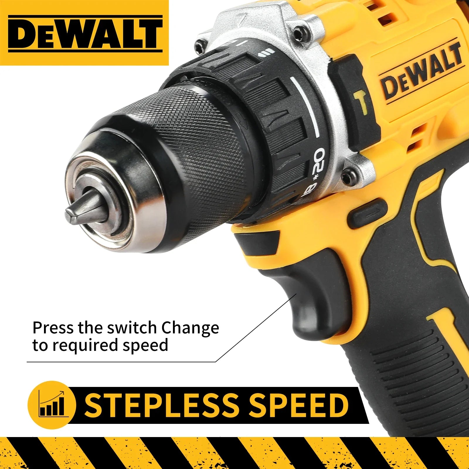 DEWALT DCD805 20V Power Tools Brushless Impact Drill Cordless Electric Screwdriver Multi-Function Hand Drill
