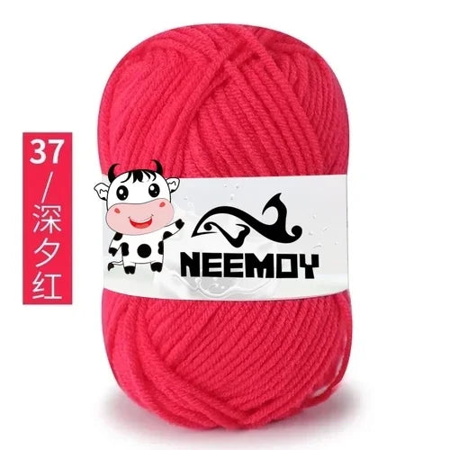 25g Neemoy New 4-strand Combed Milk Cotton Wool Ball Doll Blanket Hook Shoes Crochet Material Bag Wool Manual Weaving