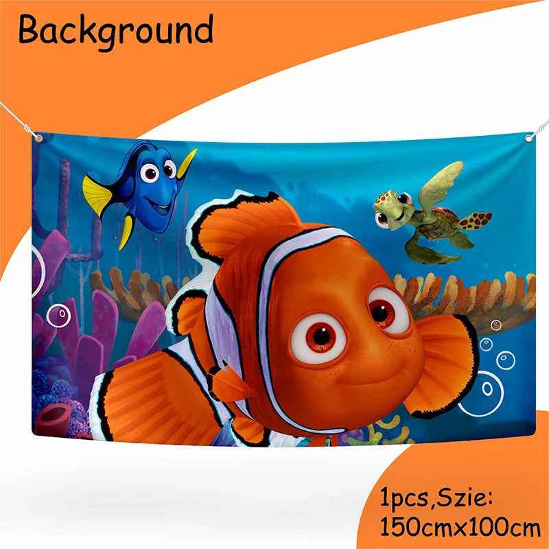 Finding Nemo Birthday Decoration Angle Disposable Tableware Cup Plate Tablecloth Baby Shower Kids GirlsBoy Party Supplies