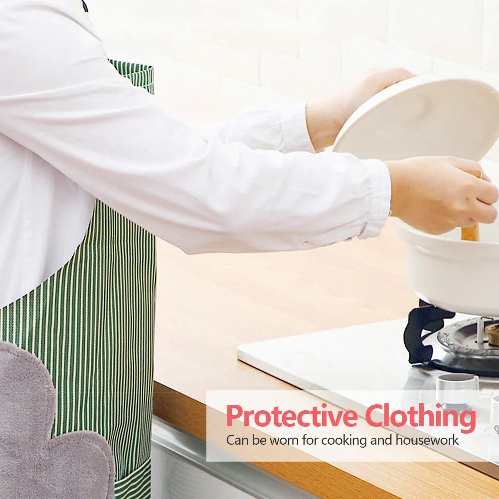Kitchen Apron Unisex Cotton Hand Wipe Men's Household Kitchen Apron Large Pocket Waterproof and Oil-proof Female Baking Clothing