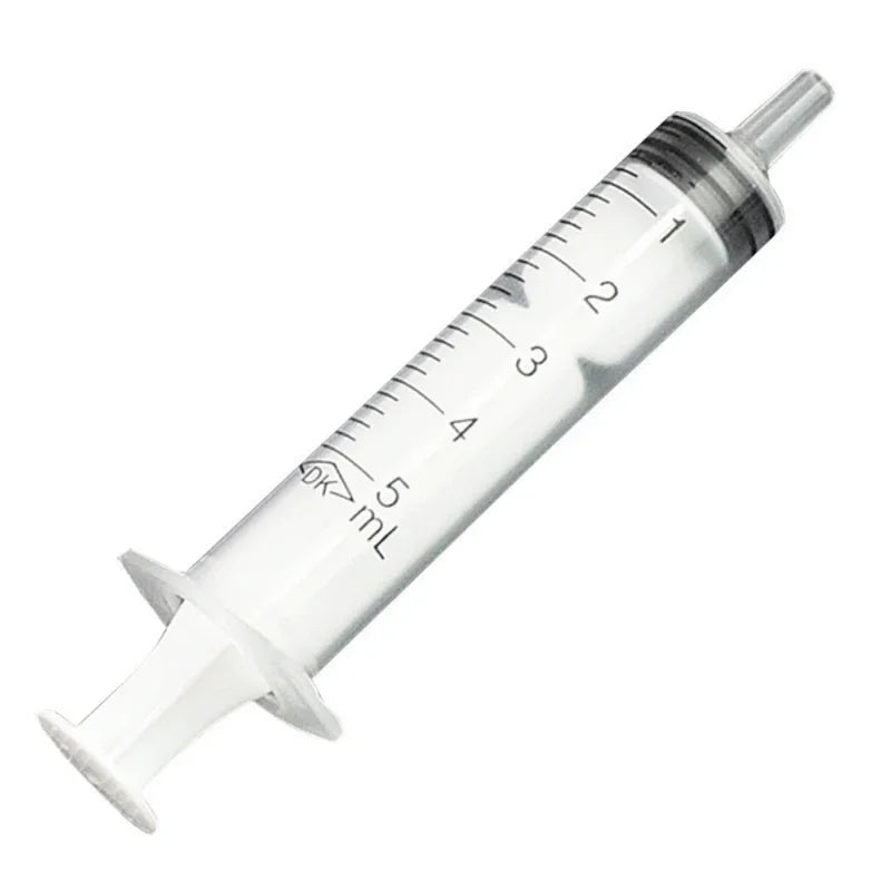 10x Disposable Plastic 5ml Syringes Without Needles for Laboratory Nutrition Measurement Small Pet Food Feeder (Without Needle)
