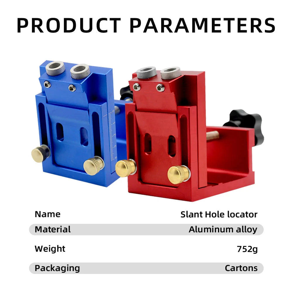 Adjustable Pocket Hole Jig Kit 9mm Angle Drill Guide Woodworking Tool Hole Puncher Locator Jig Drill Bit Carpentry Tools