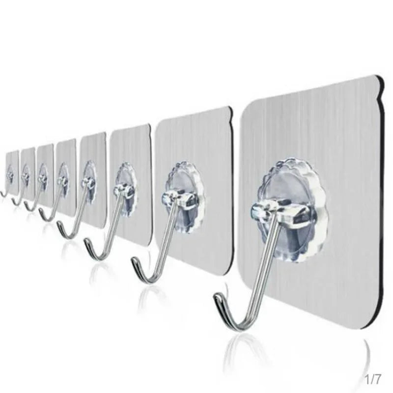 Transparent Wall Hooks Strong Self Adhesive Door Wall Hangers Hook Home Storage Hooks Suction Cup Heavy Load Hook Holder Racks