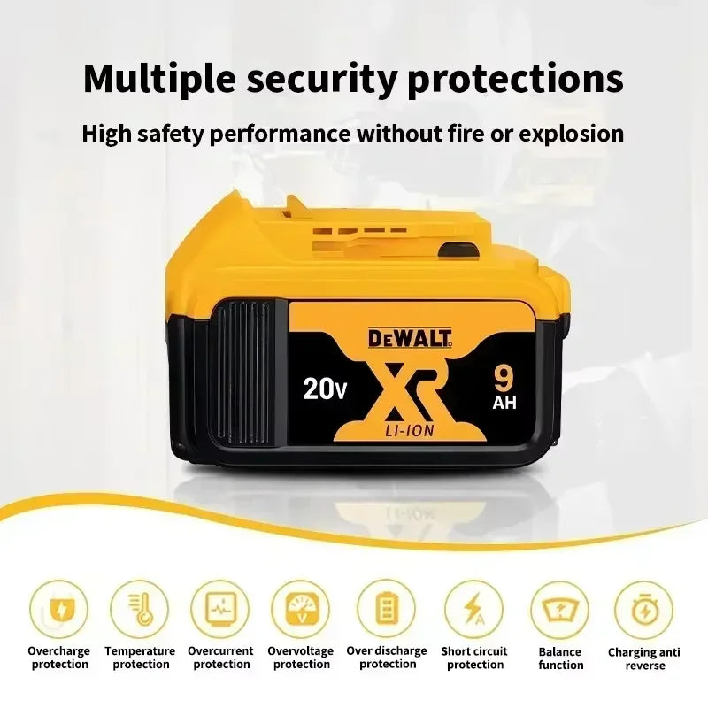 Original DEWALT Battery 20V/60V 6-9.0Ah Rechargeable Li-Ion Battery ,Dewalt Tool Battery, Charger Dewalt Battery+electric Drill