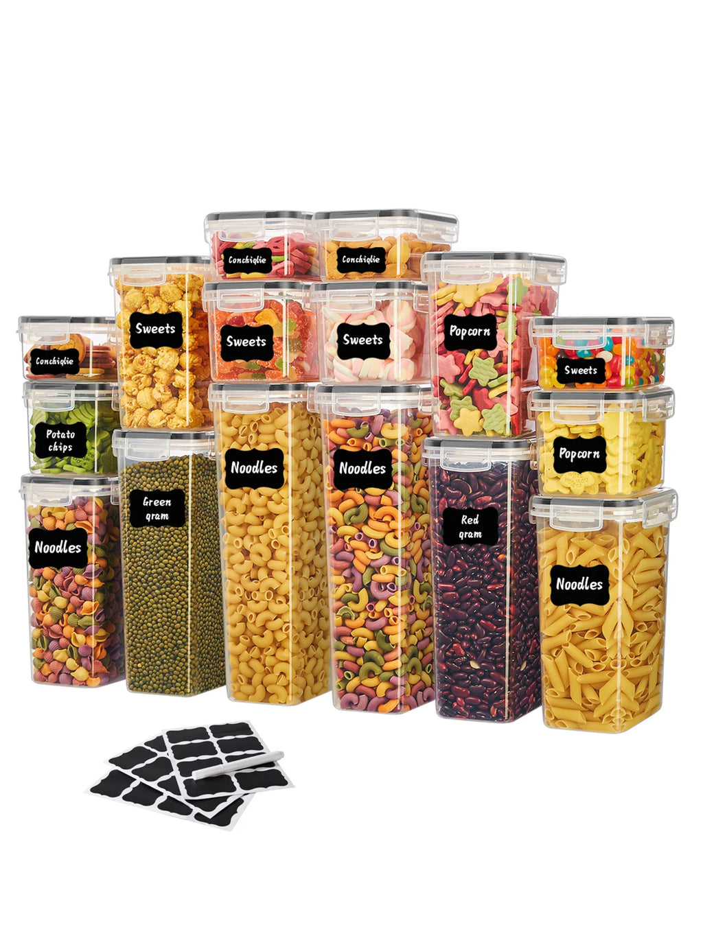 18pcs,Sealed milk jar Sugar jar storage containers with labels and labels - perfect for milk and sugar - keep food fresh