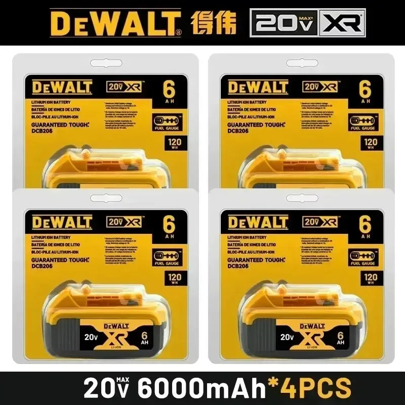 DeWALT Original Battery 20V 5.0Ah 6.0Ah MAX FlexVolt for DCB606 DCB205 DCB206 DCB209 DCB182 Power Tool with Charger