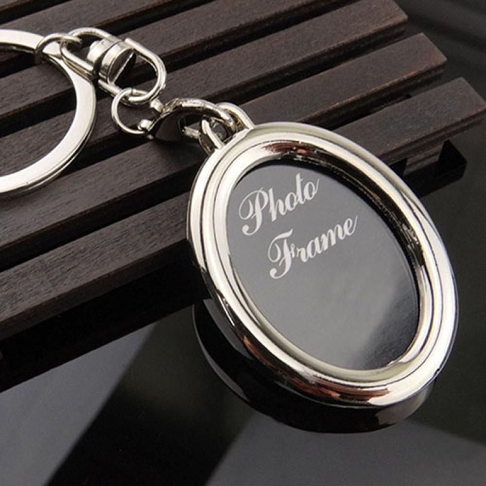 Creative Key Chain Mini Heart Square Round Oval Insert Photo Frame Rotary Keychain Keyring Women Gifts