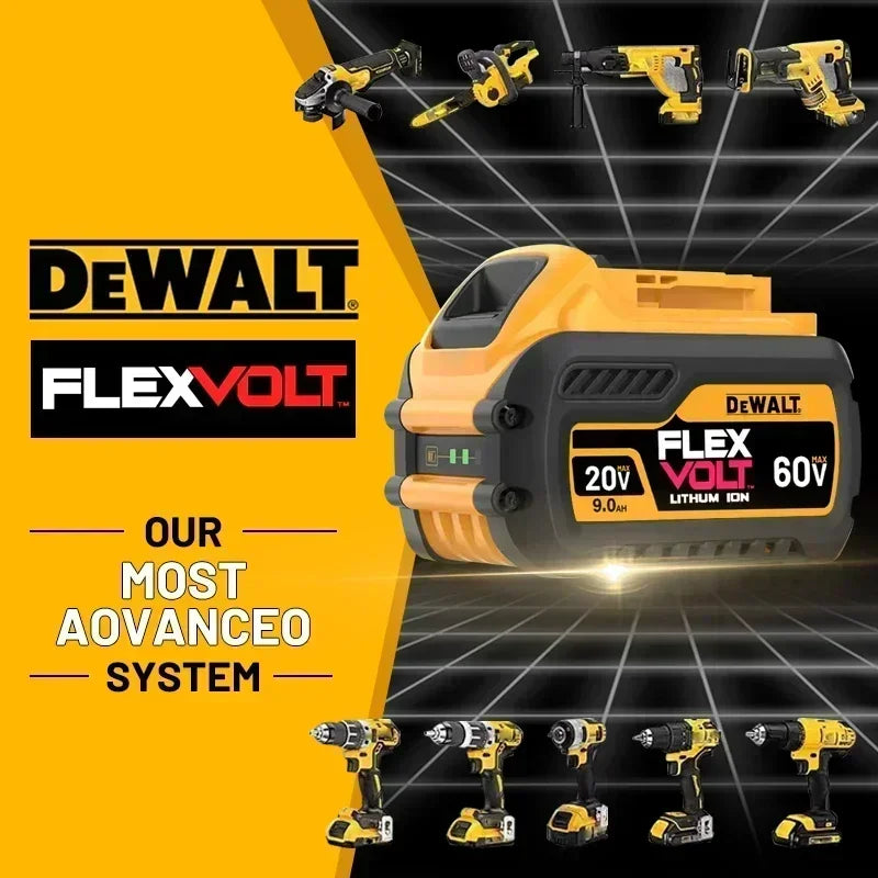 Original DEWALT Battery 20V/60V 6-9.0Ah Rechargeable Li-Ion Battery ,Dewalt Tool Battery, Charger Dewalt Battery+electric Drill
