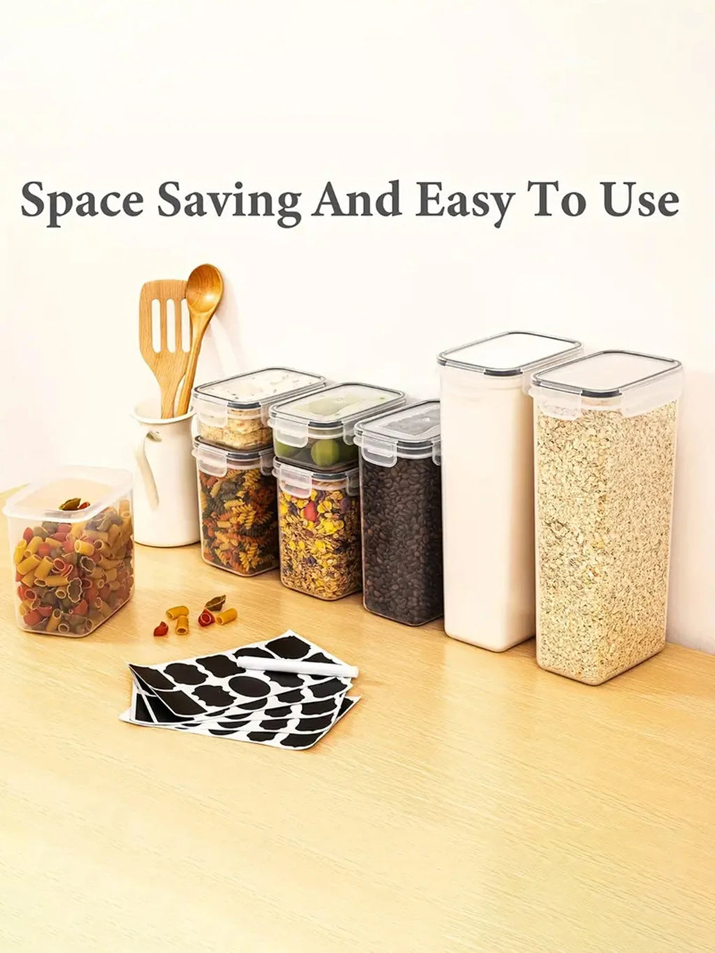 18pcs,Sealed milk jar Sugar jar storage containers with labels and labels - perfect for milk and sugar - keep food fresh