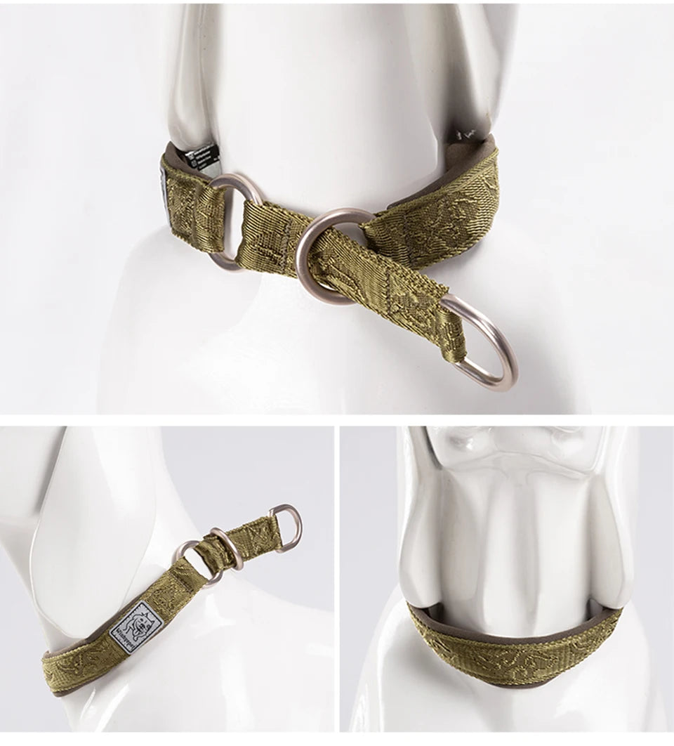 Winhyepet Pet Dog Collar P-chain No Pull Walking Traveling Light 3M Reflection Liner for Great & Small Puppy Bulldog  YC1851
