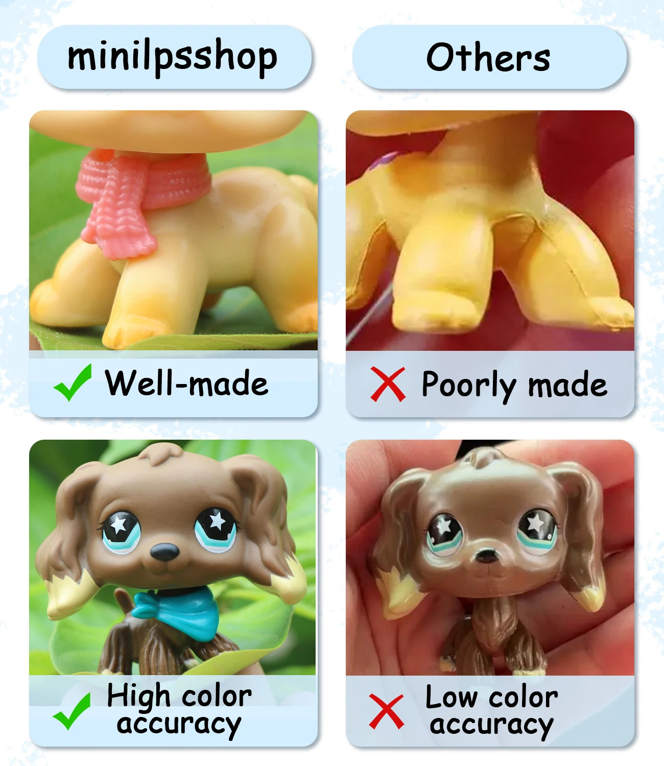 More Toys Lovely Pet Shop Shorthair Cat Dachshund Collie Deer Husky Wolf with Accessories Set