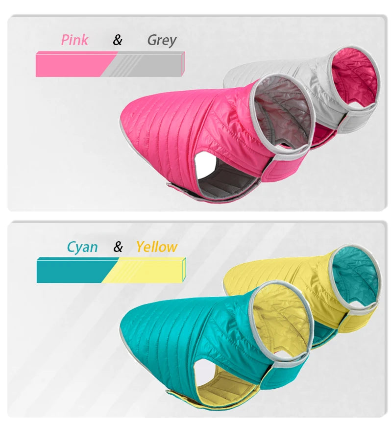 Winter Waterproof Pet Clothing Reversible Dog Clothes Reflective Puppy Jacket for Small Large Dogs Labrador French Bulldog Coat