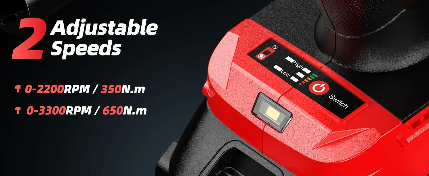 1/2 Inch Brushless Cordless Impact Wrench 480Ft-lbs|3300RPM High Torque with 2x4000mAh Batteries&4 Sockets for Car Repair,Home
