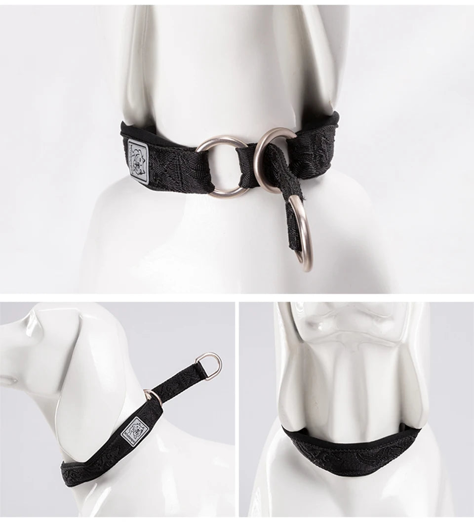 Winhyepet Pet Dog Collar P-chain No Pull Walking Traveling Light 3M Reflection Liner for Great & Small Puppy Bulldog  YC1851