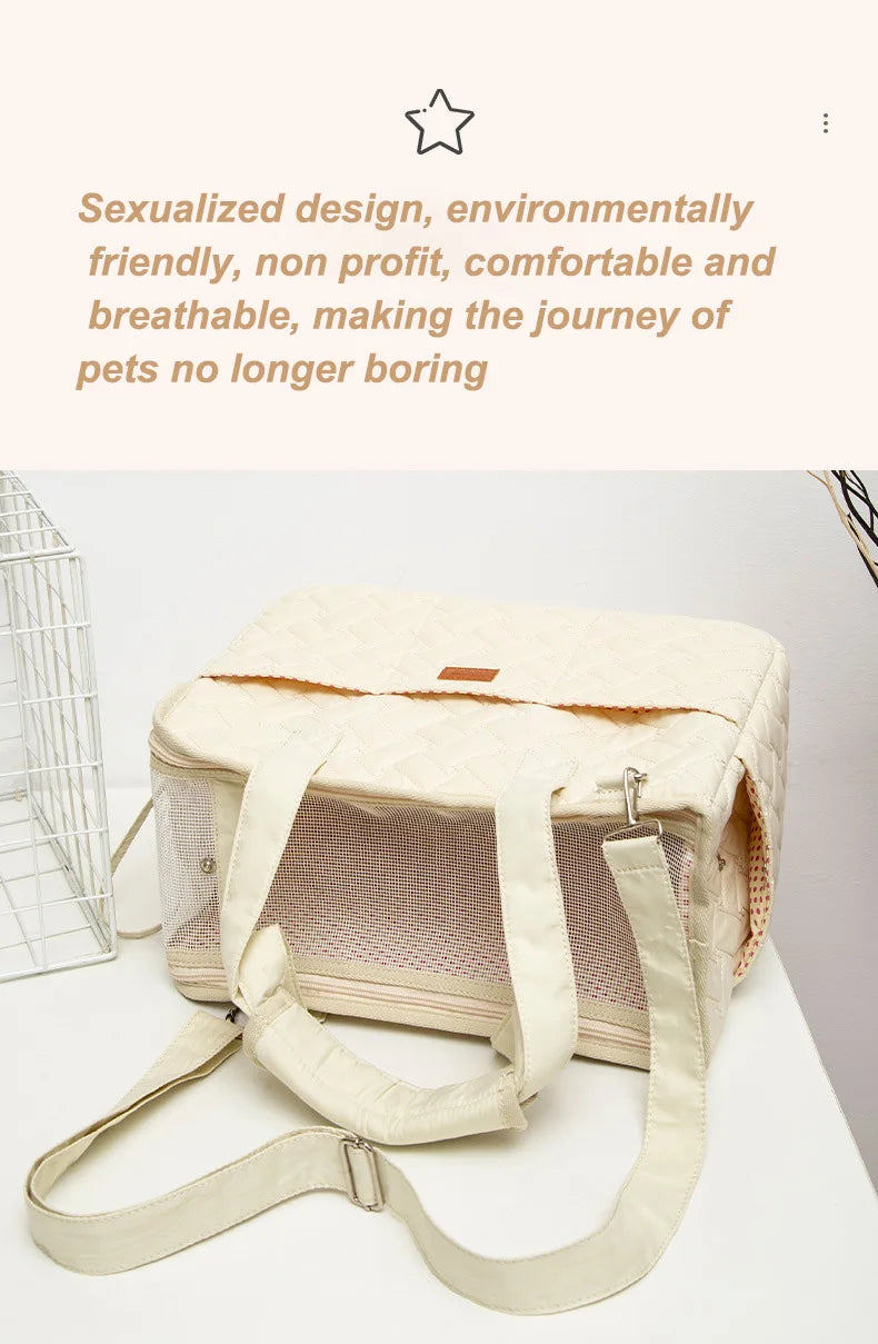 Pet cat carrying bag Escape free portable multi-function pet bag Large capacity breathable cross-body bag portable soft bag zwq