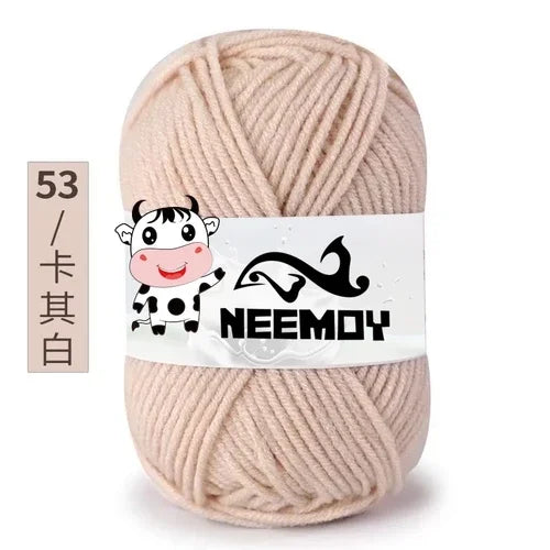 25g Neemoy New 4-strand Combed Milk Cotton Wool Ball Doll Blanket Hook Shoes Crochet Material Bag Wool Manual Weaving