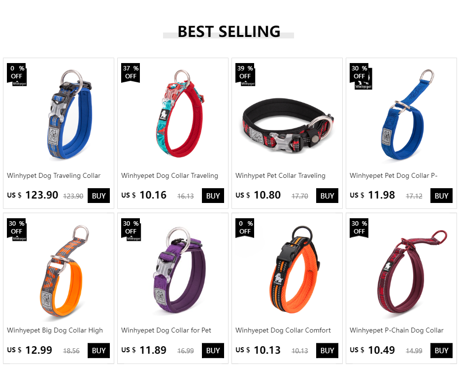 Winhyepet Pet Dog Collar P-chain No Pull Walking Traveling Light 3M Reflection Liner for Great & Small Puppy Bulldog  YC1851