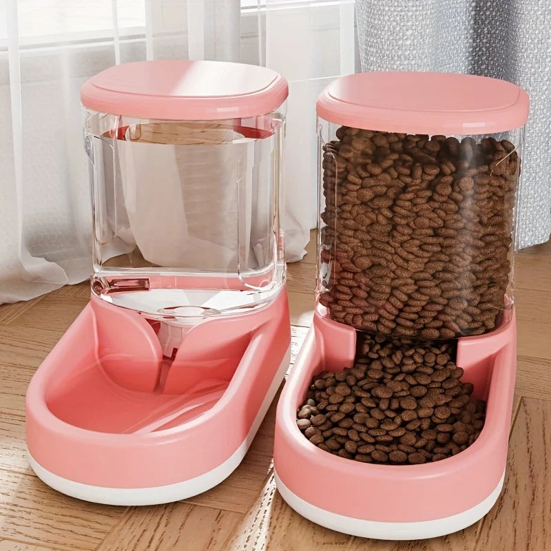 Fully Automatic Pet Food Feeder, Water Dispenser with Sink, Large Capacity Gravity Feeder, Water Dispenser Automatic Dog Feeding