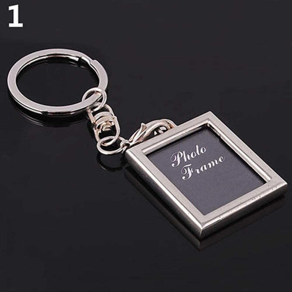 Creative Key Chain Mini Heart Square Round Oval Insert Photo Frame Rotary Keychain Keyring Women Gifts