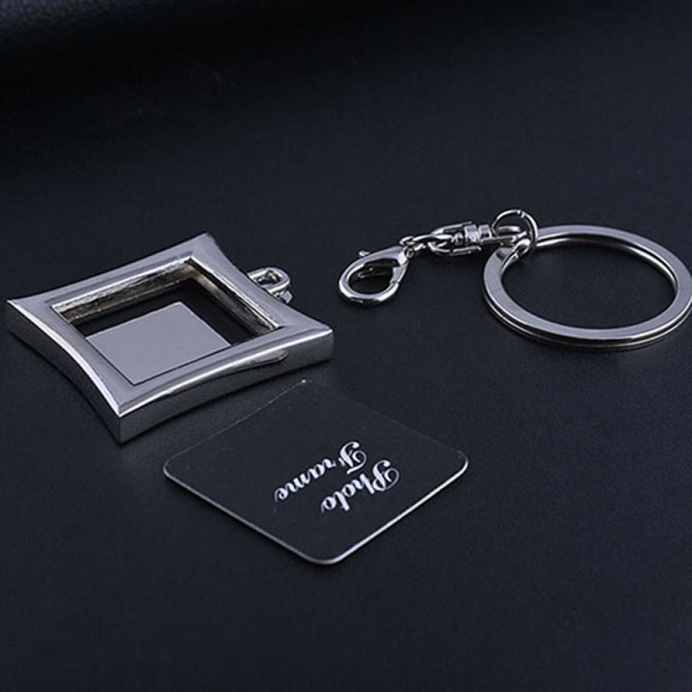 Creative Key Chain Mini Heart Square Round Oval Insert Photo Frame Rotary Keychain Keyring Women Gifts