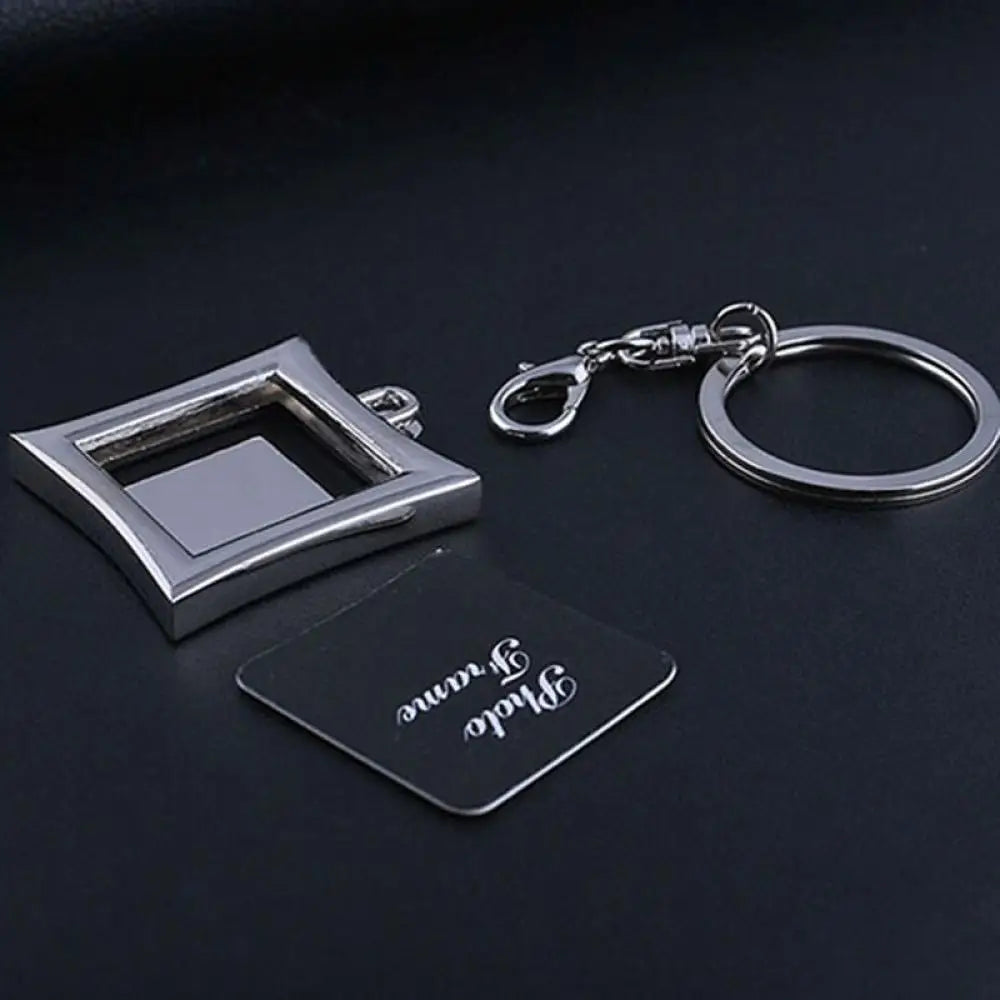 Creative Key Chain Mini Heart Square Round Oval Insert Photo Frame Rotary Keychain Keyring Women Gifts