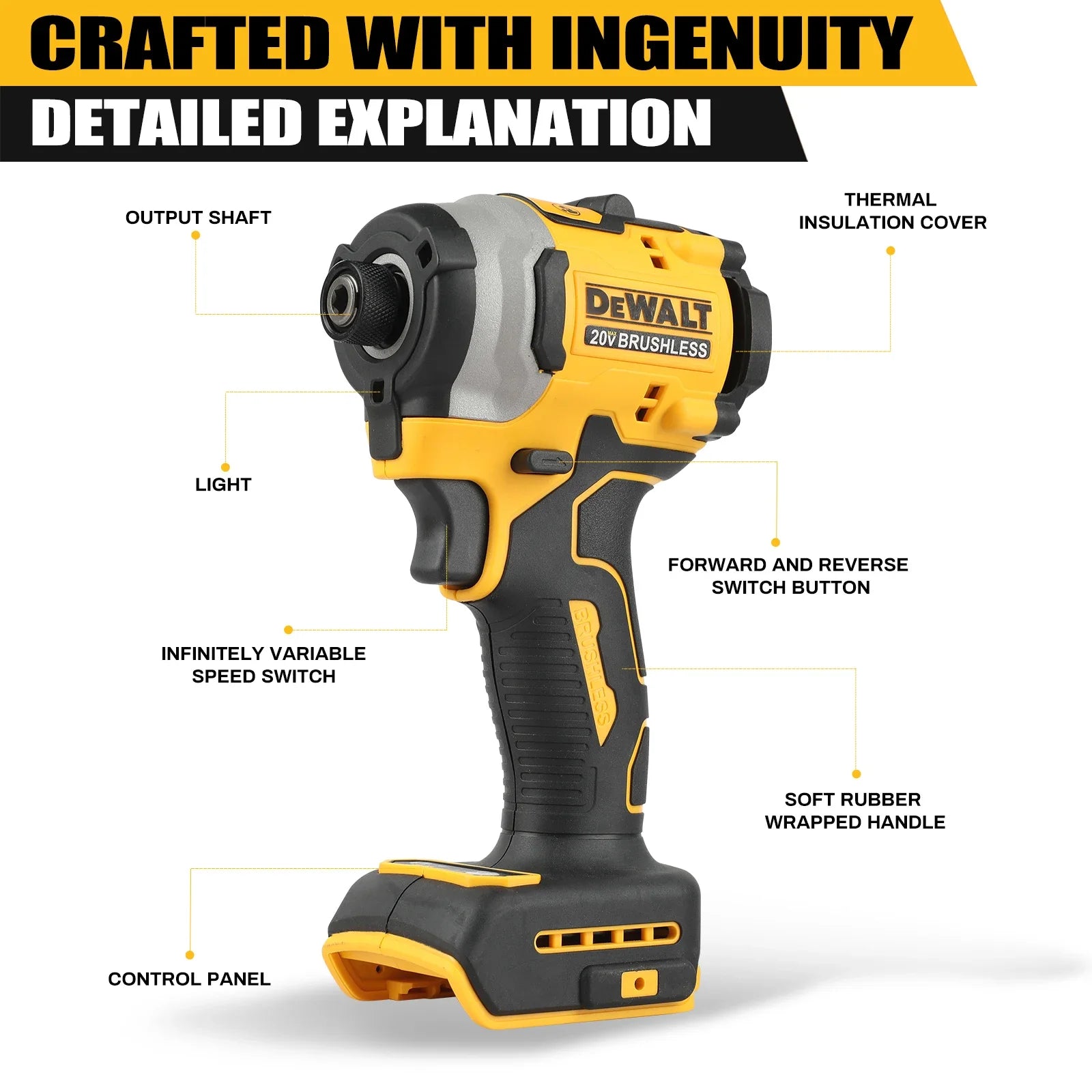 2026 NEW DEWALT DCF850 Impact Driver Electric Driver 20V Lithium Battery Brushless battery screwdrivers High Torque tools