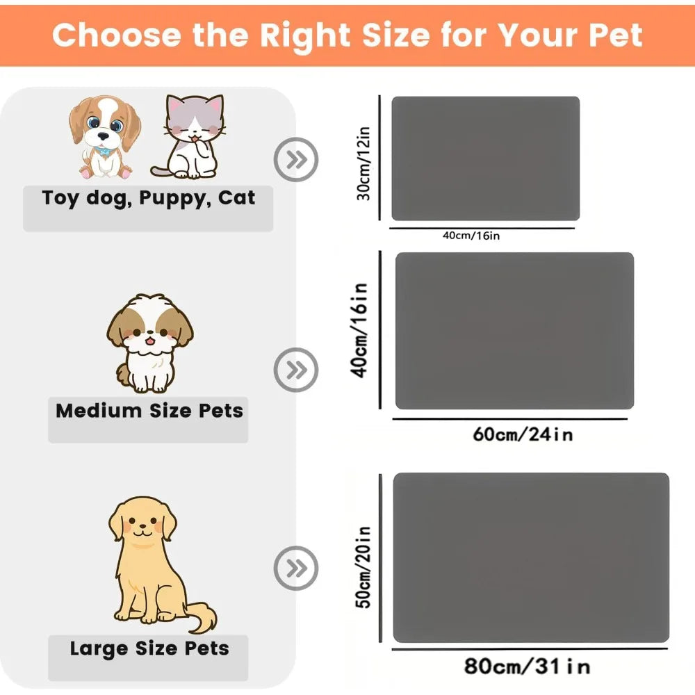 Pet Feeding Mat Absorbent Dog Cat Mat for Food and Water Easy to Clean Pet Placemats Quick Dry Dog Mat for Messy Drinkers