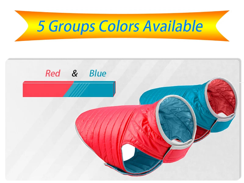 Winter Waterproof Pet Clothing Reversible Dog Clothes Reflective Puppy Jacket for Small Large Dogs Labrador French Bulldog Coat