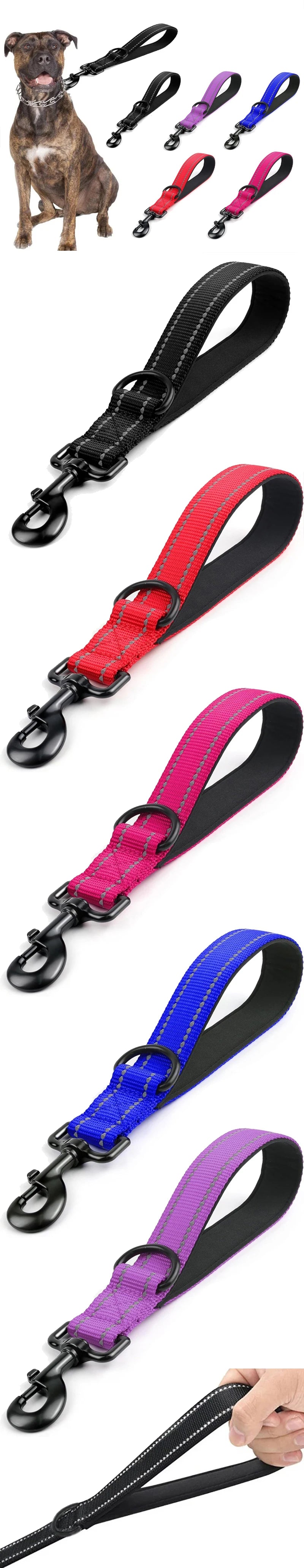 30/45/60cm Dog Leash Short Dogs Leash Nylon Leashes for Large Dog Walking With Zinc Alloy Lock Lockable 360 Degree Rotation