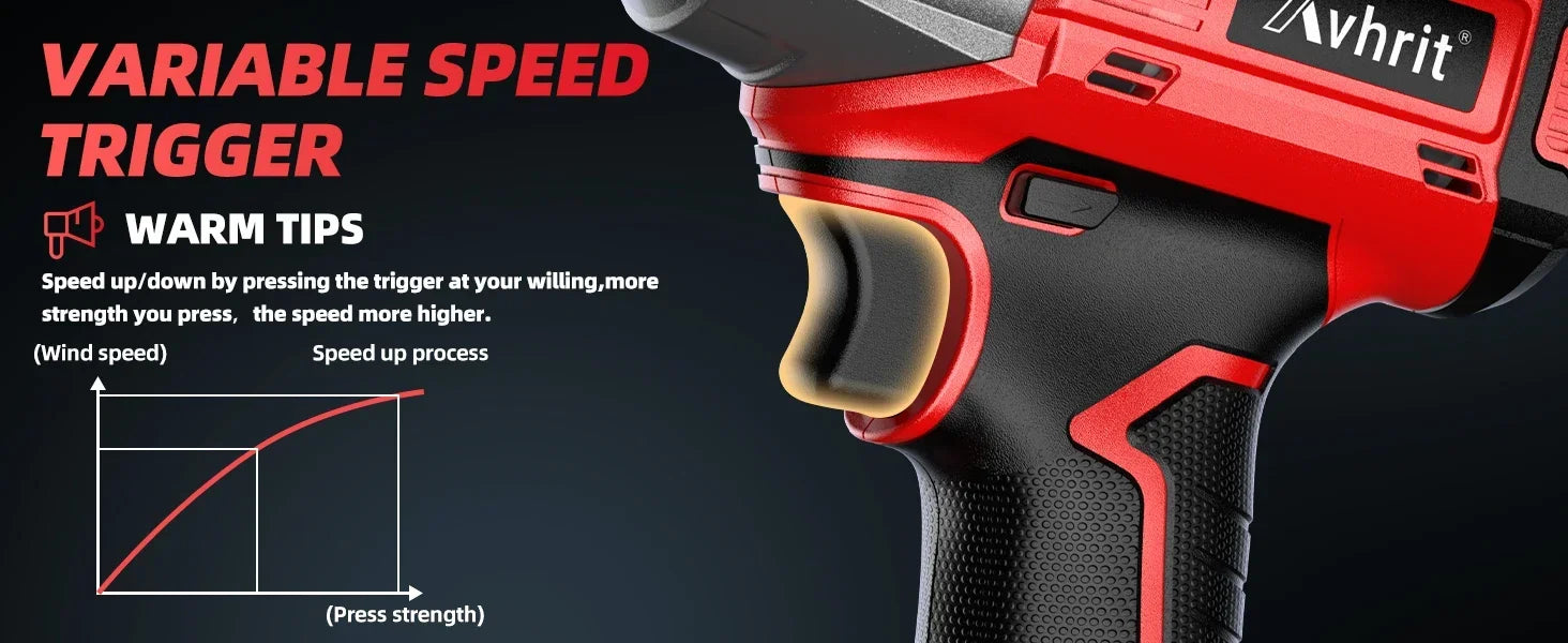 1/2 Inch Cordless Impact Wrench 480Ft-lbs/650N.m Brushless|3300RPM Electric Impact Gun with 2x4000mAh Batteries&4 Sockets