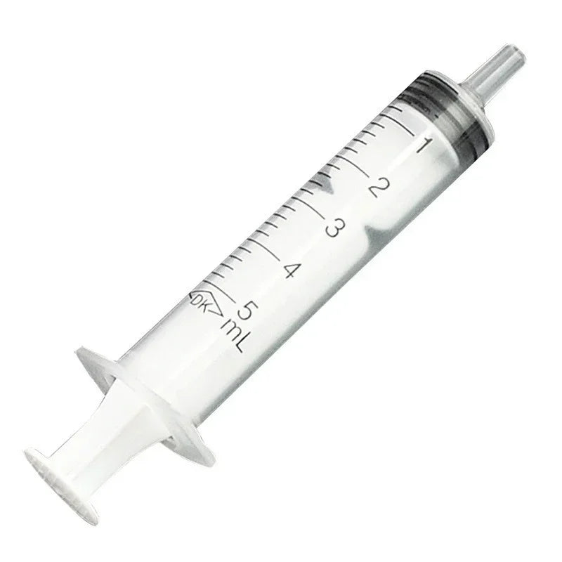10x Disposable Plastic 5ml Syringes Without Needles for Laboratory Nutrition Measurement Small Pet Food Feeder (Without Needle)