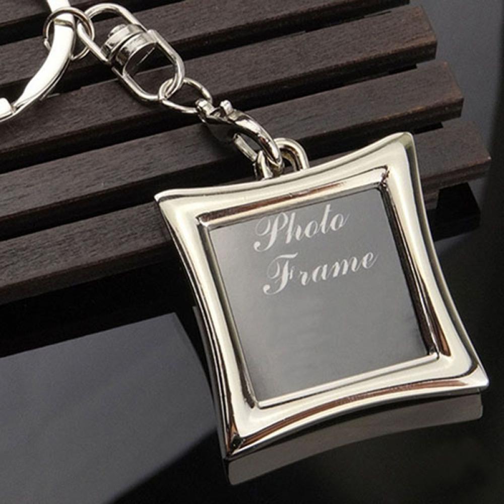 Creative Key Chain Mini Heart Square Round Oval Insert Photo Frame Rotary Keychain Keyring Women Gifts