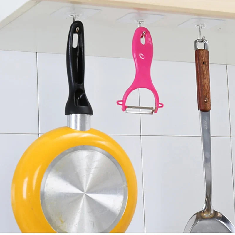 Transparent Wall Hooks Strong Self Adhesive Door Wall Hangers Hook Home Storage Hooks Suction Cup Heavy Load Hook Holder Racks