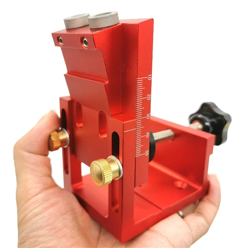 Adjustable Pocket Hole Jig Kit 9mm Angle Drill Guide Woodworking Tool Hole Puncher Locator Jig Drill Bit Carpentry Tools